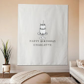 Tenture Custom Birthday Cake Name Flag Fabric Banner