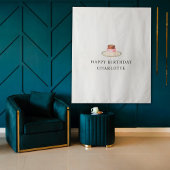 Tenture Custom Birthday Cake Name Flag Fabric Banner