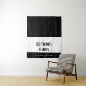 Tenture Custom Business Table Runner Banner Black White (En situation)
