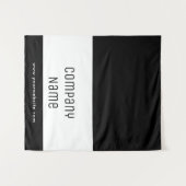 Tenture Custom Business Table Runner Banner Black White (Devant (Horizontal))