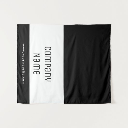 Tenture Custom Business Table Runner Banner Black White (Devant (Horizontal))