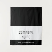 Tenture Custom Business Table Runner Banner Black White (Devant)