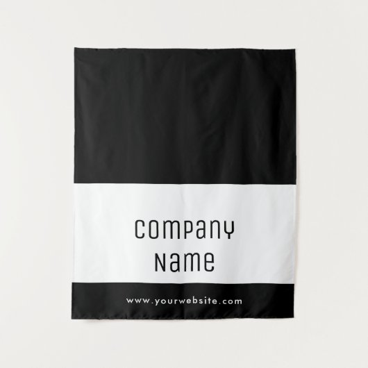 Tenture Custom Business Table Runner Banner Black White (Devant)