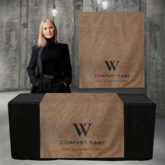 Tenture Custom Business Table Runner Banner Brown Linen