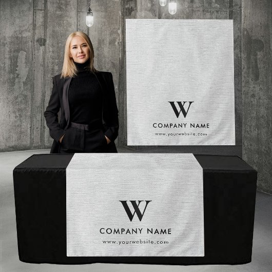 Tenture Custom Business Table Runner Banner Gray Linen