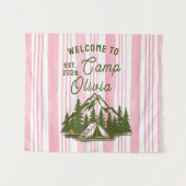 Tenture Custom Camp Bachelorette Pink Stripe (Devant (Horizontal))
