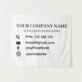 Tenture Custom Company Info Text Wall Branding Design (Devant (Horizontal))