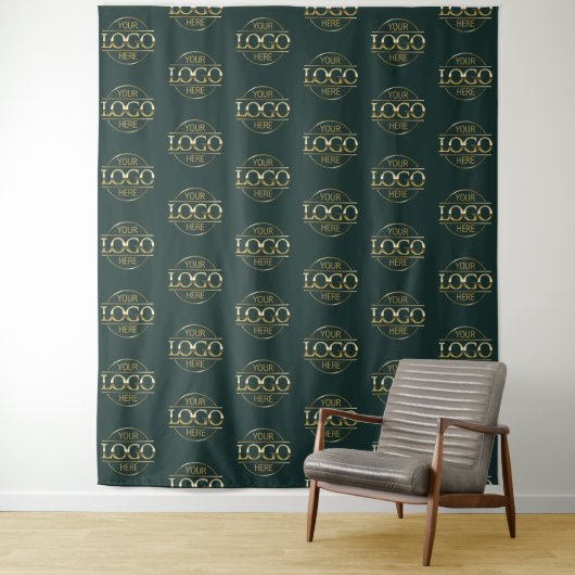 Tenture Custom Corporate Business Logo Pattern Backdrop (En situation)