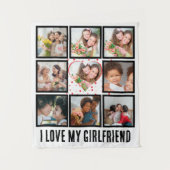 Tenture Custom Cute J'aime ma petite amie 9 Photo collage (Devant)