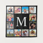 Tenture Custom Family Photo Collage Personalized Black (Devant)
