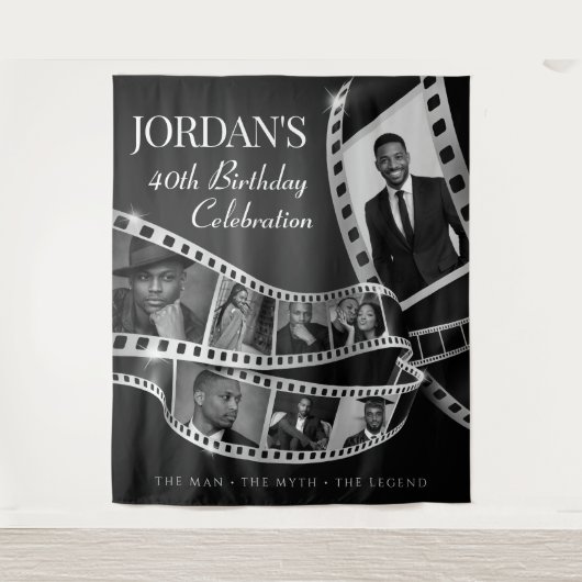 Tenture Custom Filmstrip Backdrop Hollywood Party Tapestry (Devant)