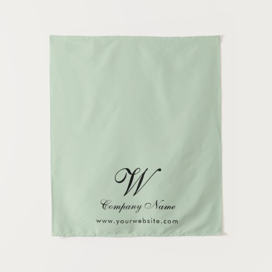 Tenture Custom Green Business Table Runner Banner Script (Devant)