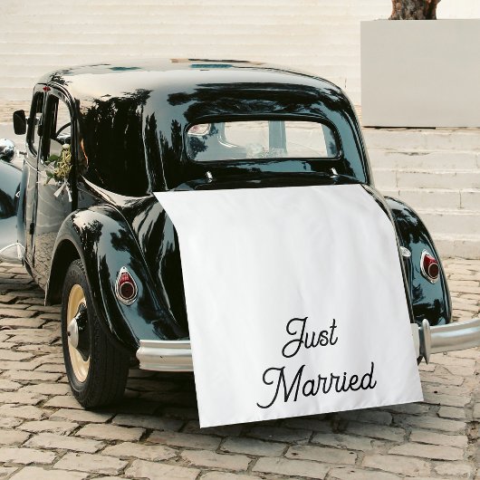 Tenture Custom Just Married Fabric Car Wedding Banner Sign