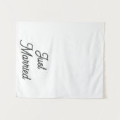 Tenture Custom Just Married Fabric Car Wedding Banner Sign (Devant (Horizontal))