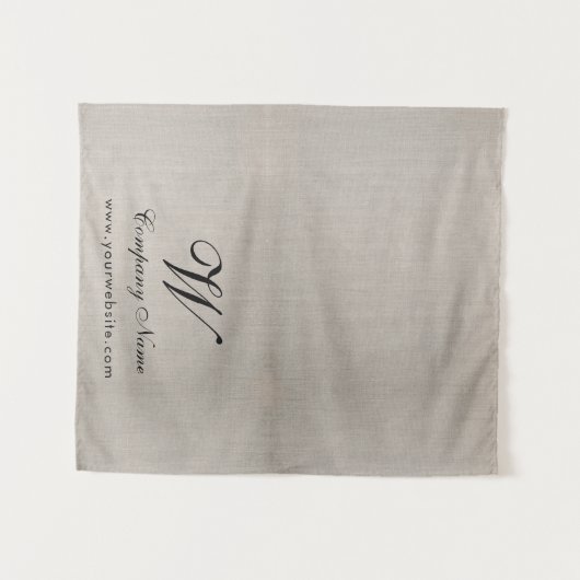 Tenture Custom Linen Business Table Runner Banner Script (Devant (Horizontal))