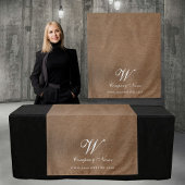 Tenture Custom Linen Business Table Runner Banner Script