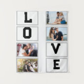 Tenture Custom Modern Valentine's Day 4 Photo Collage (Devant)