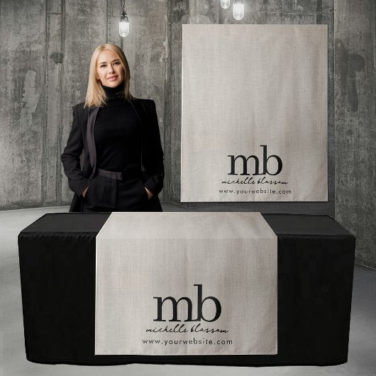 Tenture Custom Monogram Business Table Runner Banner Linen