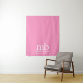 Tenture Custom Monogram Business Table Runner Banner Pink (En situation)