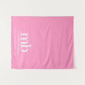 Tenture Custom Monogram Business Table Runner Banner Pink (Devant (Horizontal))