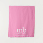Tenture Custom Monogram Business Table Runner Banner Pink (Devant)