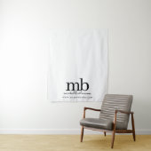 Tenture Custom Monogram Business Table Runner Banner White (En situation)