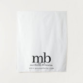 Tenture Custom Monogram Business Table Runner Banner White (Devant)