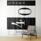 Tenture Custom Name & Age Banner, Black and White Birthday (En situation)