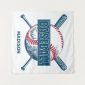 Tenture Custom Name Baseball (Devant (Horizontal))