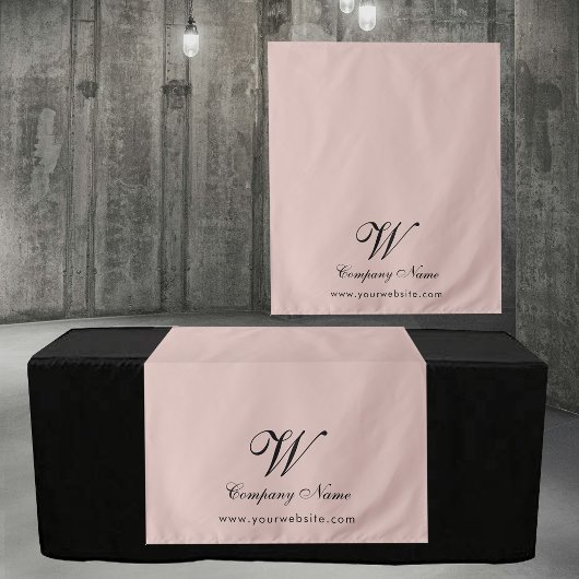 Tenture Custom Pink Business Table Runner Banner Script
