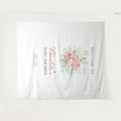 Tenture Custom pink roses girl baby shower backdrop banner (Devant (Horizontal))