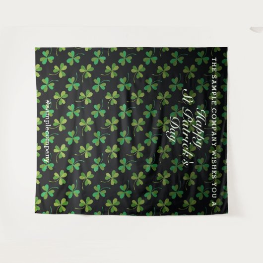 Tenture Custom St Patrick's Day Selfie Shamrocks de fond (Devant (Horizontal))