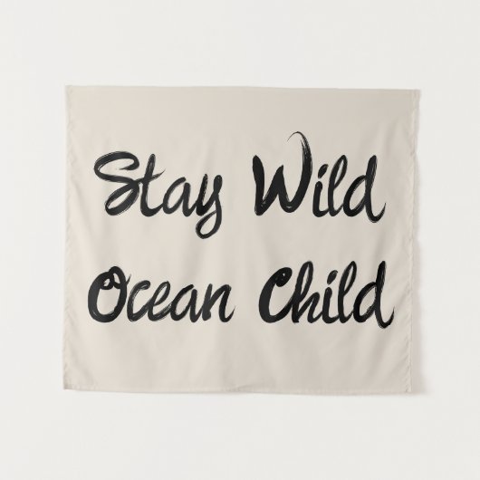 Tenture Custom Stay Wild Ocean Child Nursery Boho Kid Wall (Devant (Horizontal))