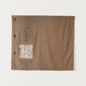 Tenture Custom Table Runner Banner Linen Business QR Code (Devant (Horizontal))