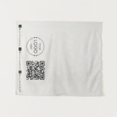 Tenture Custom Table Runner Banner Linen Business QR Code (Devant (Horizontal))