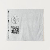 Tenture Custom Table Runner Banner Linen Business QR Code (Devant (Horizontal))