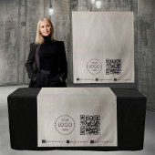 Tenture Custom Table Runner Banner Linen Business QR Code