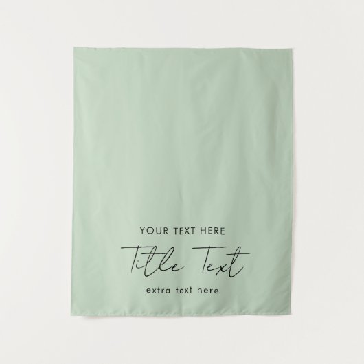 Tenture Custom Table Runner Banner Modern Script Green (Devant)
