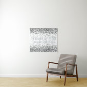 Tenture Custom White & Silver Glitter Wedding Photo Booth (En situation (horizontale))