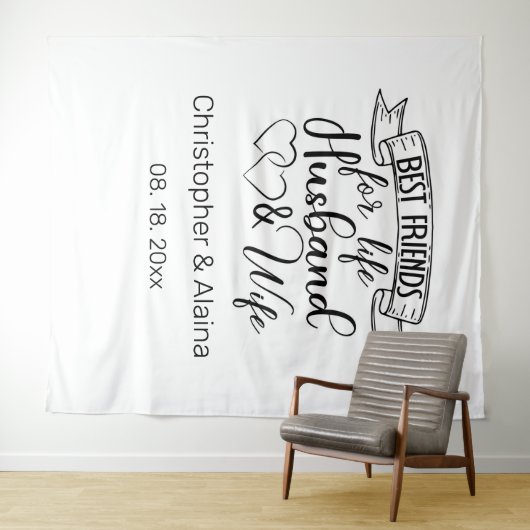 Tenture Customizable Wedding Quote Backdrop (En situation (horizontale))
