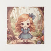 Tenture Cute Alice in Wonderland Whimsical Woodland Art (Devant)