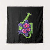 Tenture Cute arrosage canne avec Bouquet de fleurs (Devant (Horizontal))