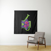 Tenture Cute arrosage canne avec Bouquet de fleurs (En situation (horizontale))