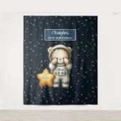 Tenture Cute Astronaut Teddy Bear Anniversaire Garçons (Devant)