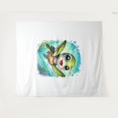 Tenture Cute Baby Turtle nage dans l'océan (Devant (Horizontal))