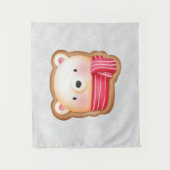 Tenture Cute Bear Face Red Scarf et Rosy Cheeks Christmas (Devant)