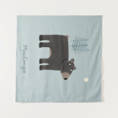 Tenture Cute Bear Woodland Personnalisé (Devant (Horizontal))