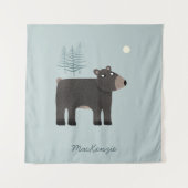 Tenture Cute Bear Woodland Personnalisé (Devant)