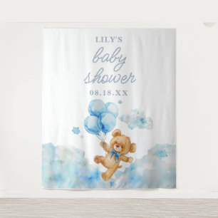 Tenture Cute Bearly Wait Blue Boy Baby shower photo Prop