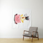 Tenture Cute Best Friends Piggy Chick and Mouse - Dessin (En situation (horizontale))